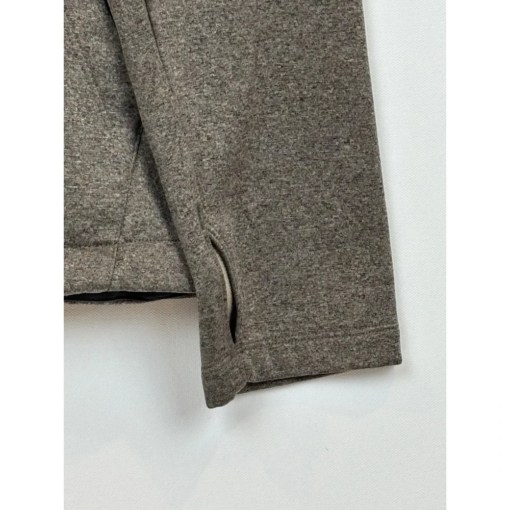 The North Face Mens Full Zip Hoodie Brown Heather Fleece Jacket Thumbholes M